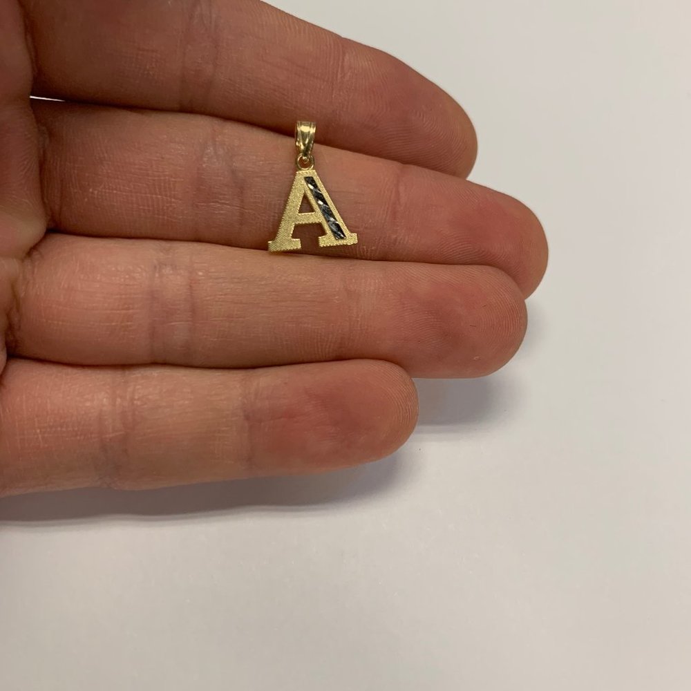 10k Real Solid Gold A Initial Pendant - image 3